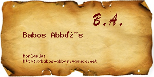 Babos Abbás névjegykártya